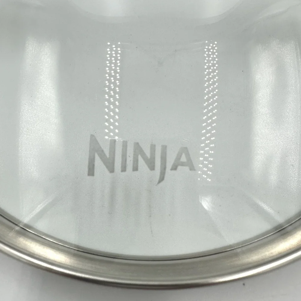 Ninja Foodi NeverStick Glass Pot Lid ONLY Stainless Steel Rim Inner 6 1/4‎ in